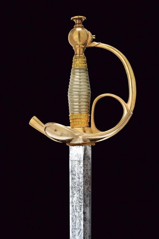 Spada da ufficiale Mod. 1833 'Albertina', Stato Pontificio, lunghezza 103.5 cm