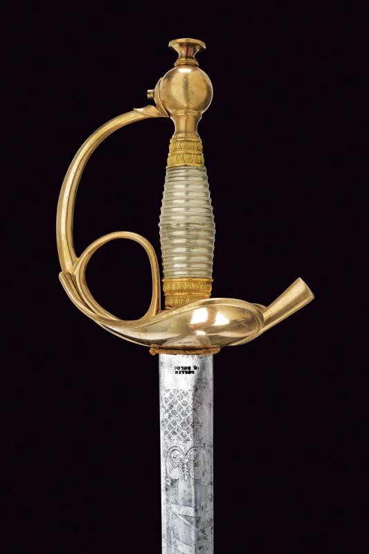 Spada da ufficiale Mod. 1833 'Albertina', Stato Pontificio, lunghezza 103.5 cm