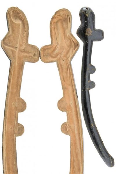 Custodia per sciabola, legno rivestito in cuoio verde bottiglia, Francia