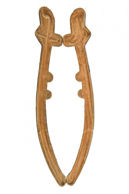 Custodia per sciabola, legno rivestito in cuoio verde bottiglia, Francia