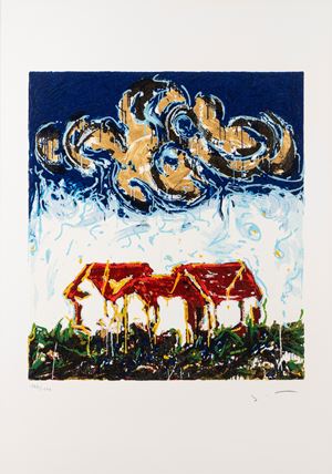 Landscape with little houses