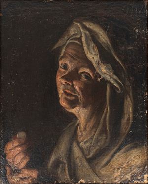Ritratto di vecchia con monete