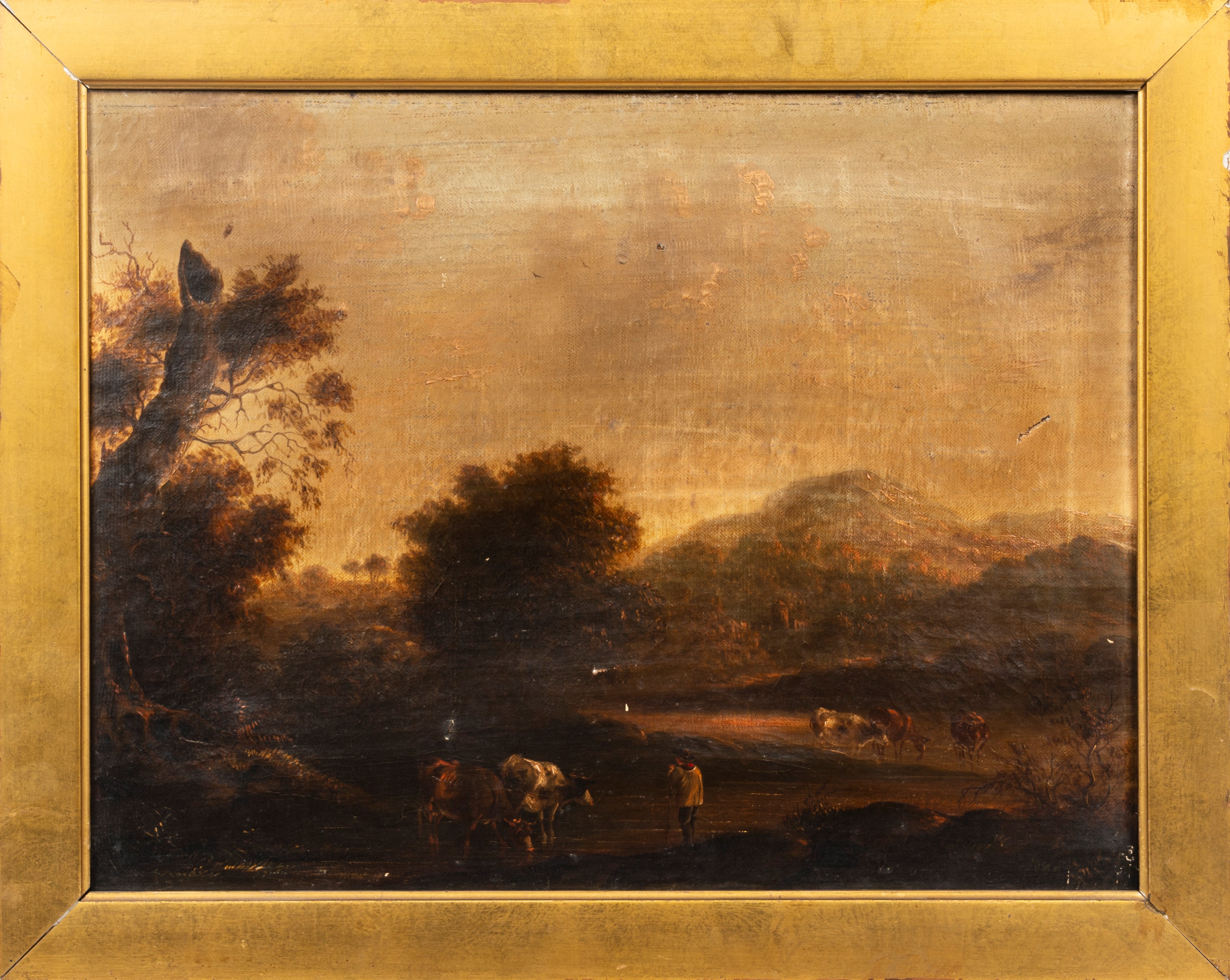 Scuola Europea, Secolo XIX - Paesaggio con Armenti