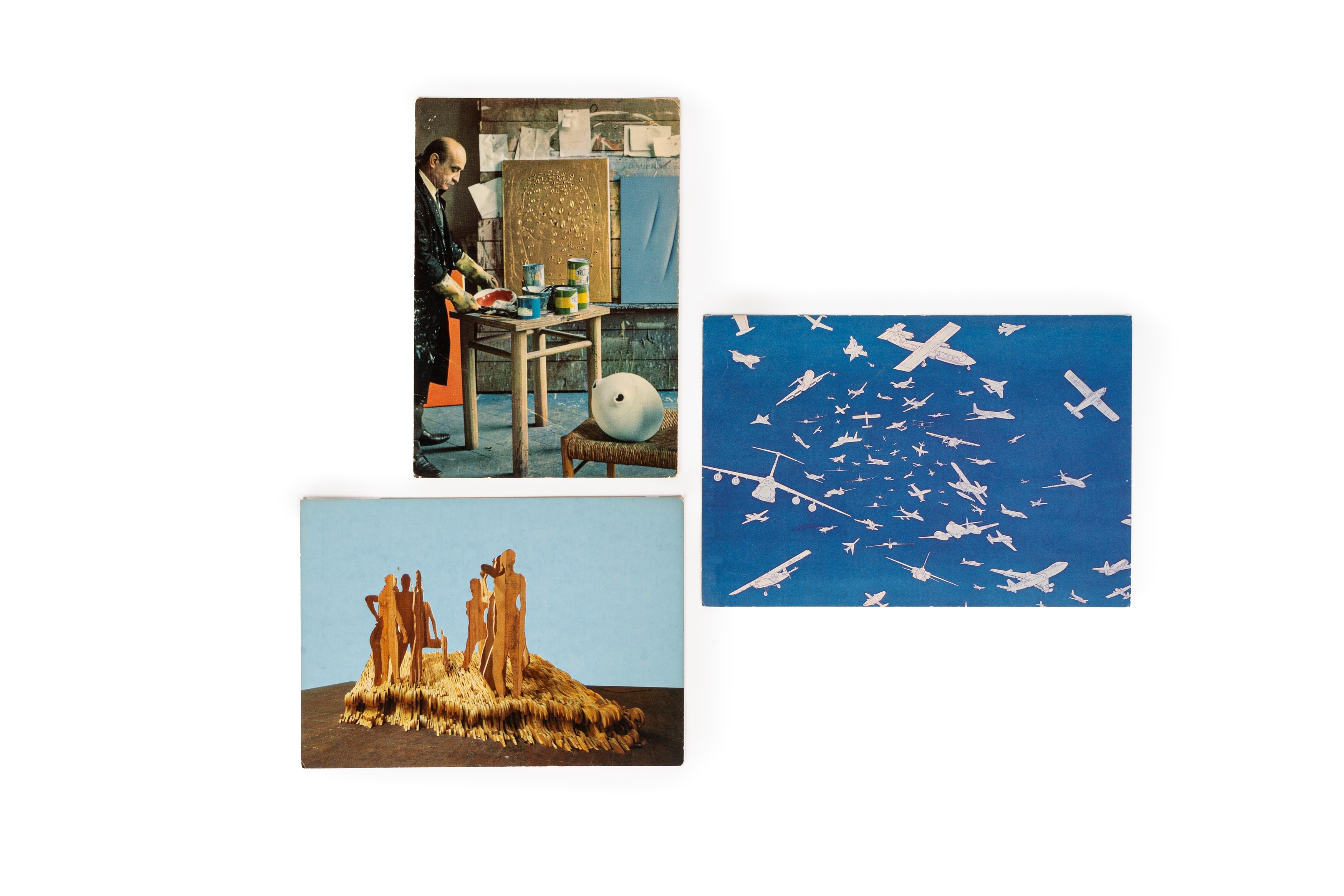 Aa.vv. - Undici cartoline raffiguranti opere di Fontana, Alviani, Boetti e Perilli