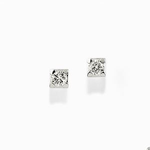 Orecchini in oro bianco 18K e due diamanti taglio brillante ct 0,70