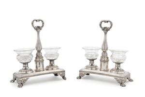 Pair of large salt cellars