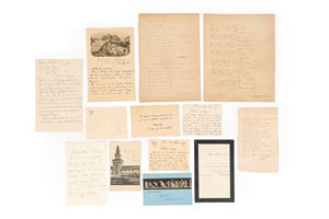 Postcard and letters from various authors