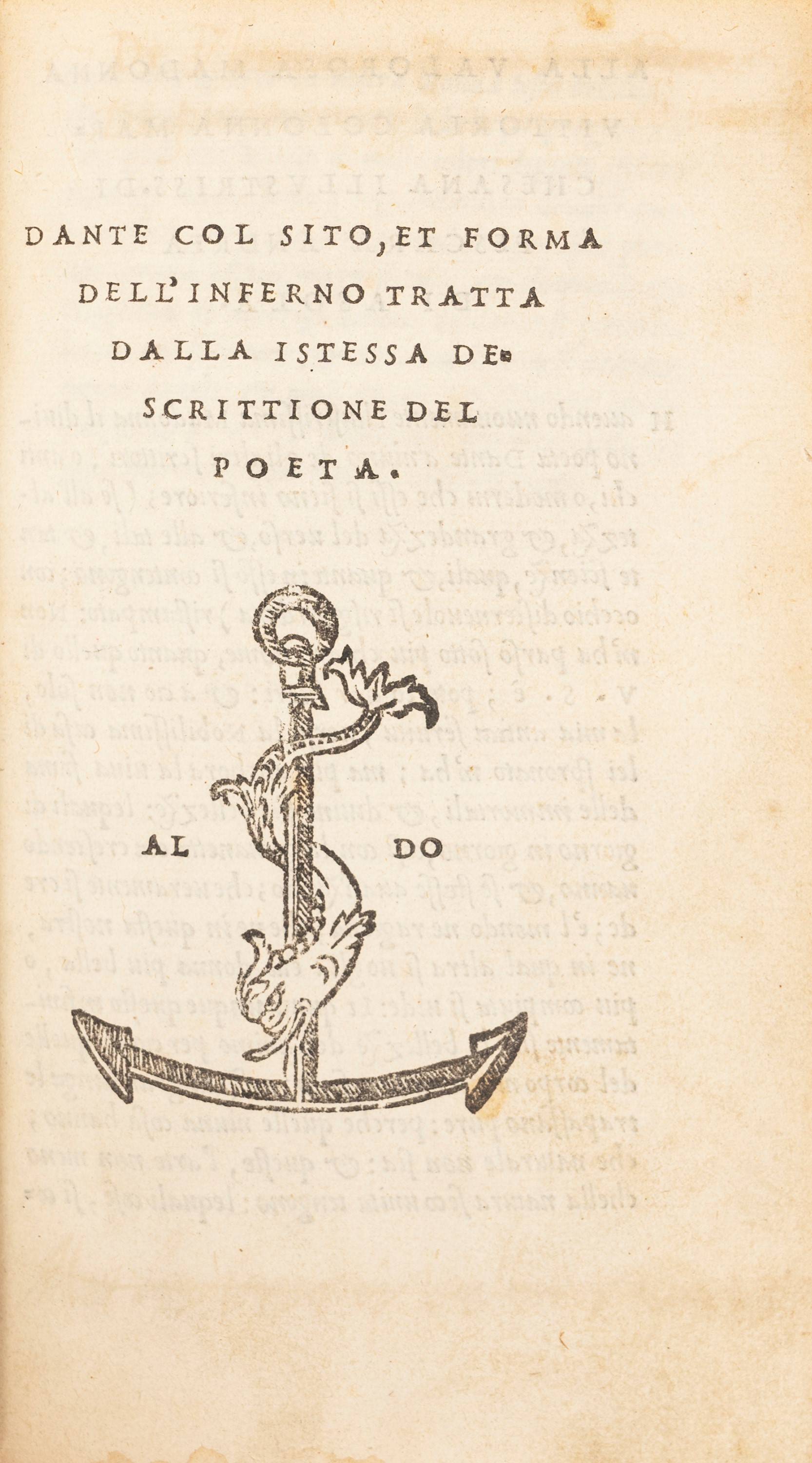 Dante Alighieri - Dante Col Sito, Et Forma Dell'inferno Tratta dalla Istessa Descrittione del Poe...