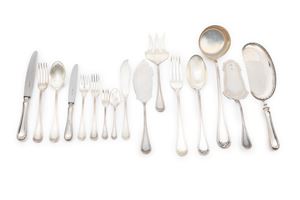 Cutlery service with wood cabinet