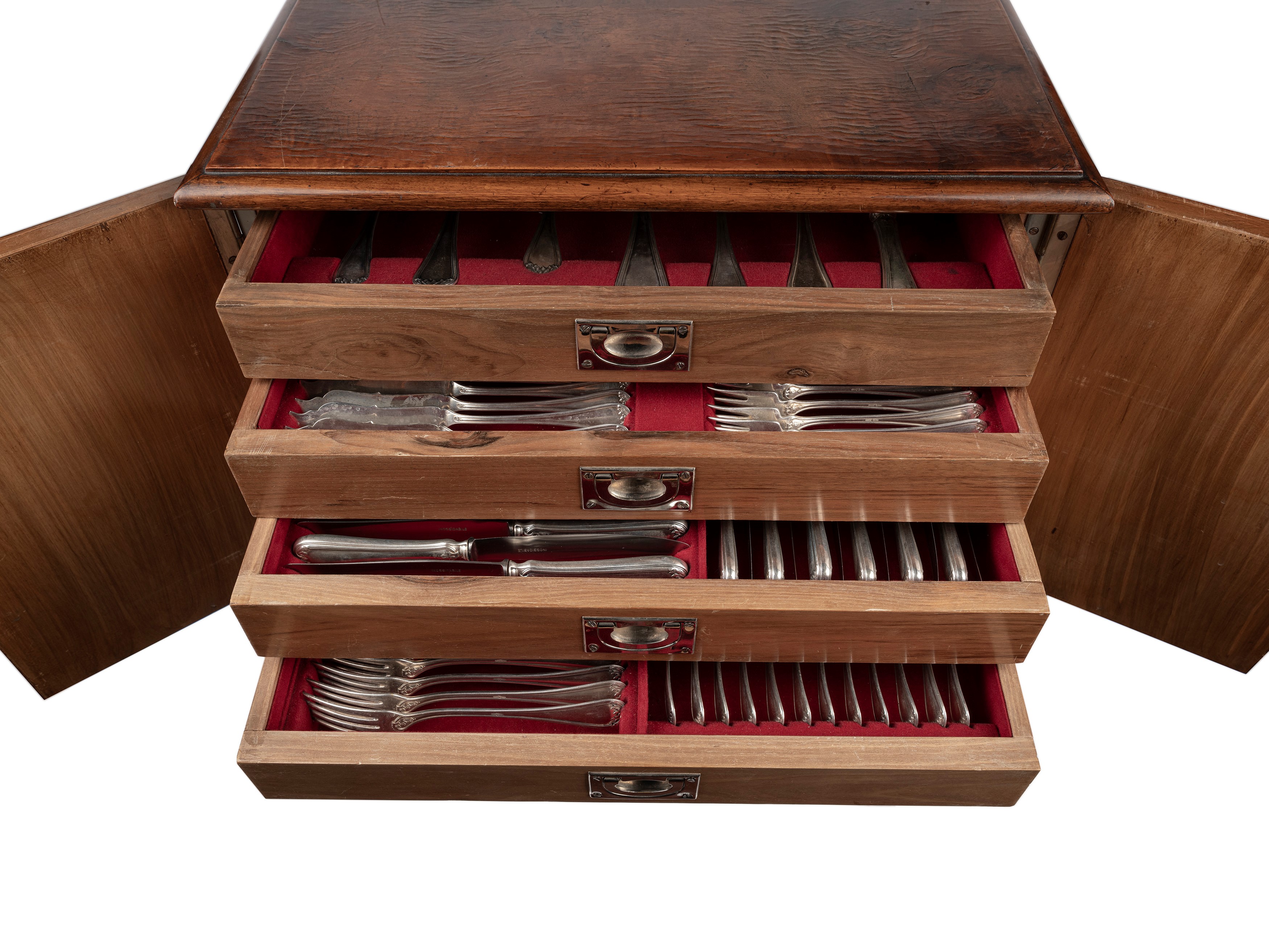 Servizio di posate con mobile in legno