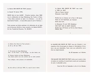 Galerie Ben Doute de Tout (lot of 04 invitations)