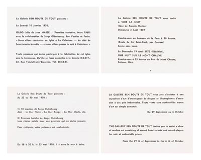 Galerie Ben Doute de Tout (lotto di 04 inviti)