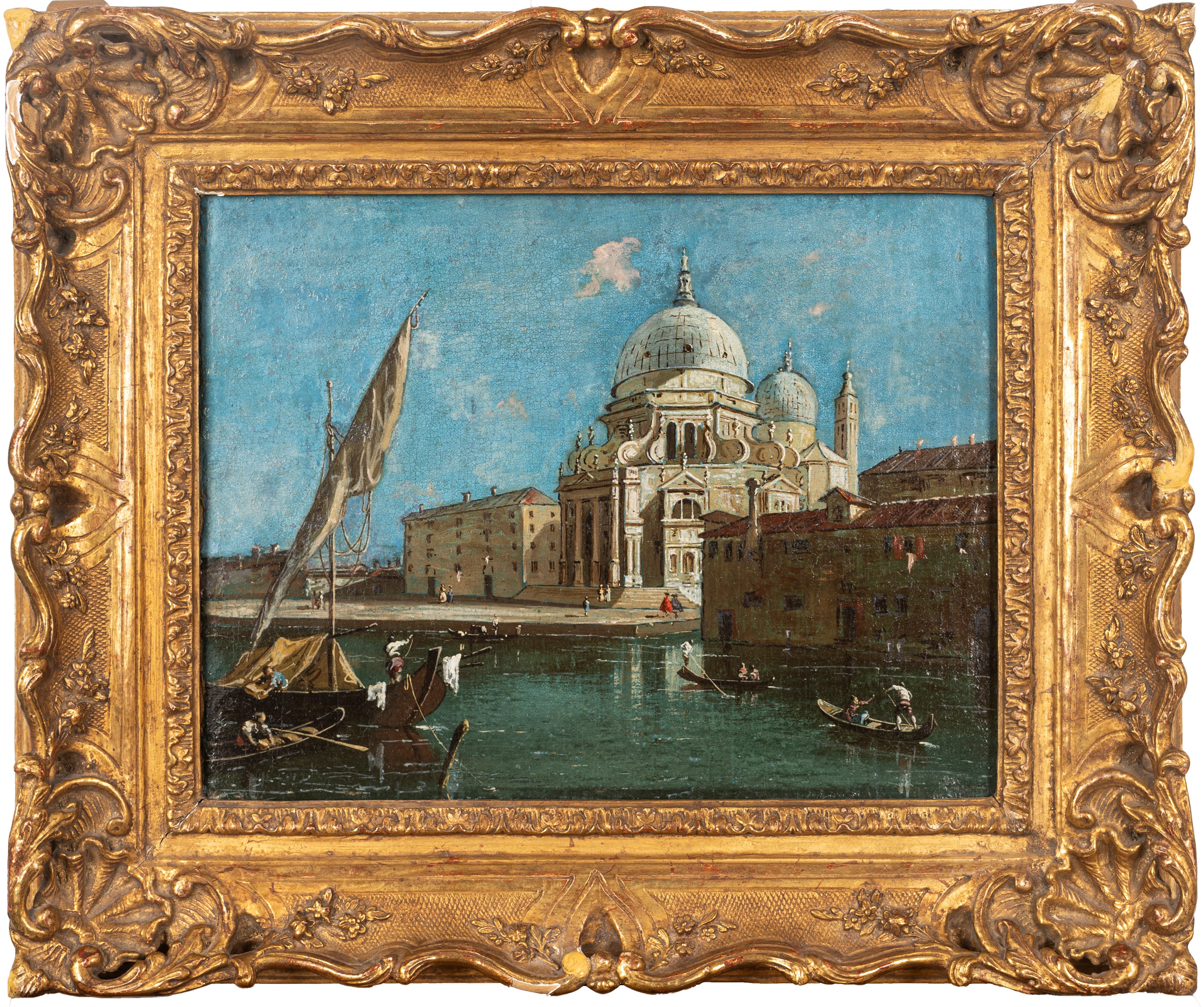 Maniera di Francesco Guardi - Veduta della Chiesa di Santa Maria della Salute a Venezia