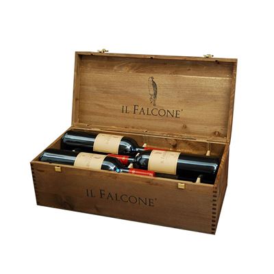 Verticale 20 anni de 'Il Falcone', Baule in legno con 6 bottiglie di vino