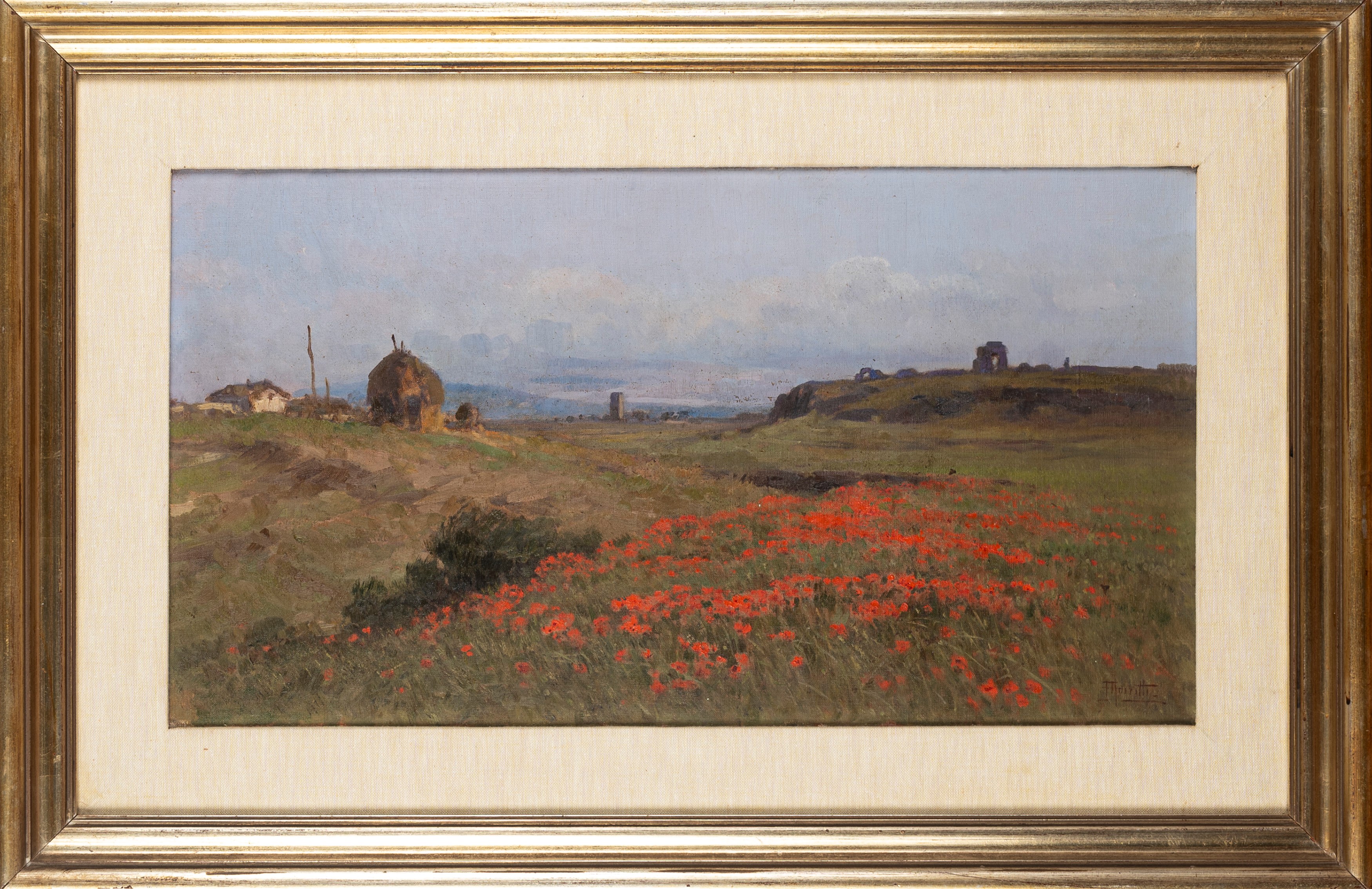 Filippo Anivitti - Papaveri nella Campagna Romana