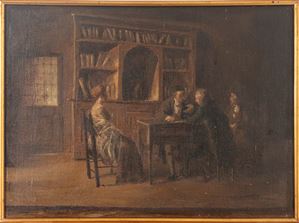 Scuola italiana, secolo XIX - Interior scene