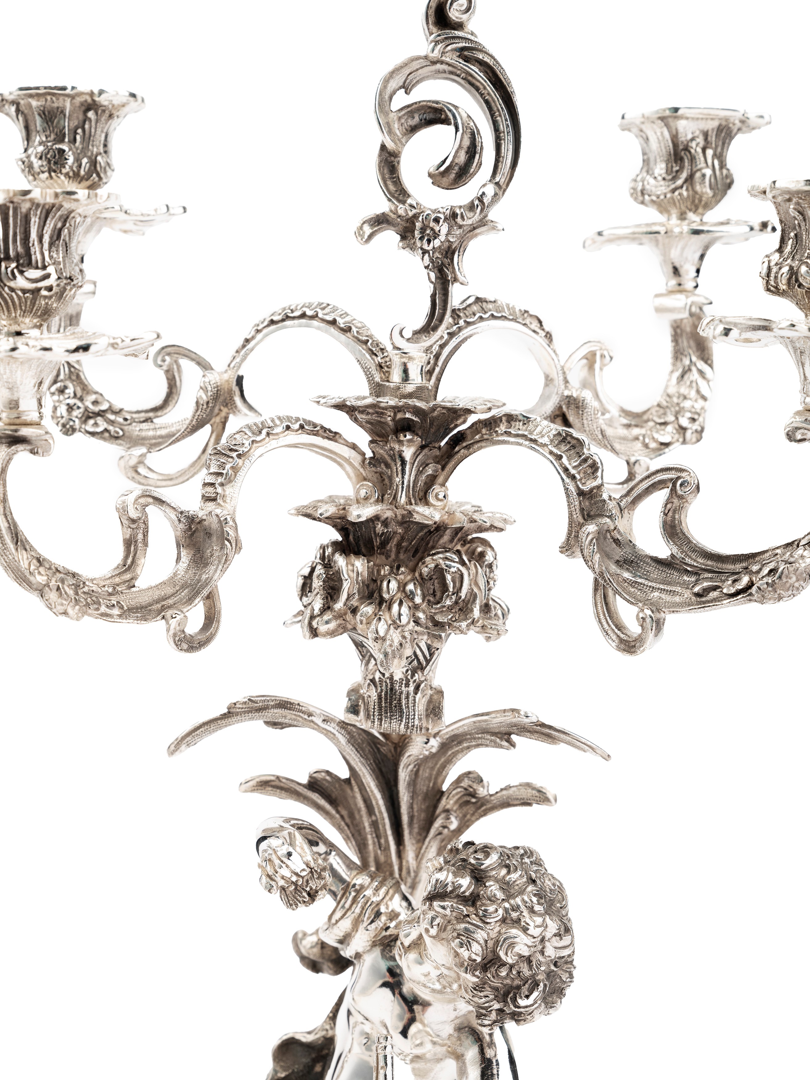 Importante Coppia di Candelabri con Putti