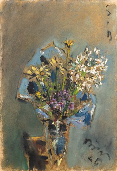 Natura morta con fiori, olio su tela