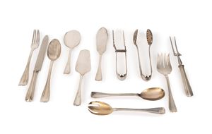 Twelve serving cutlery