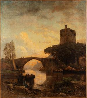 Lazio landscape at sunset