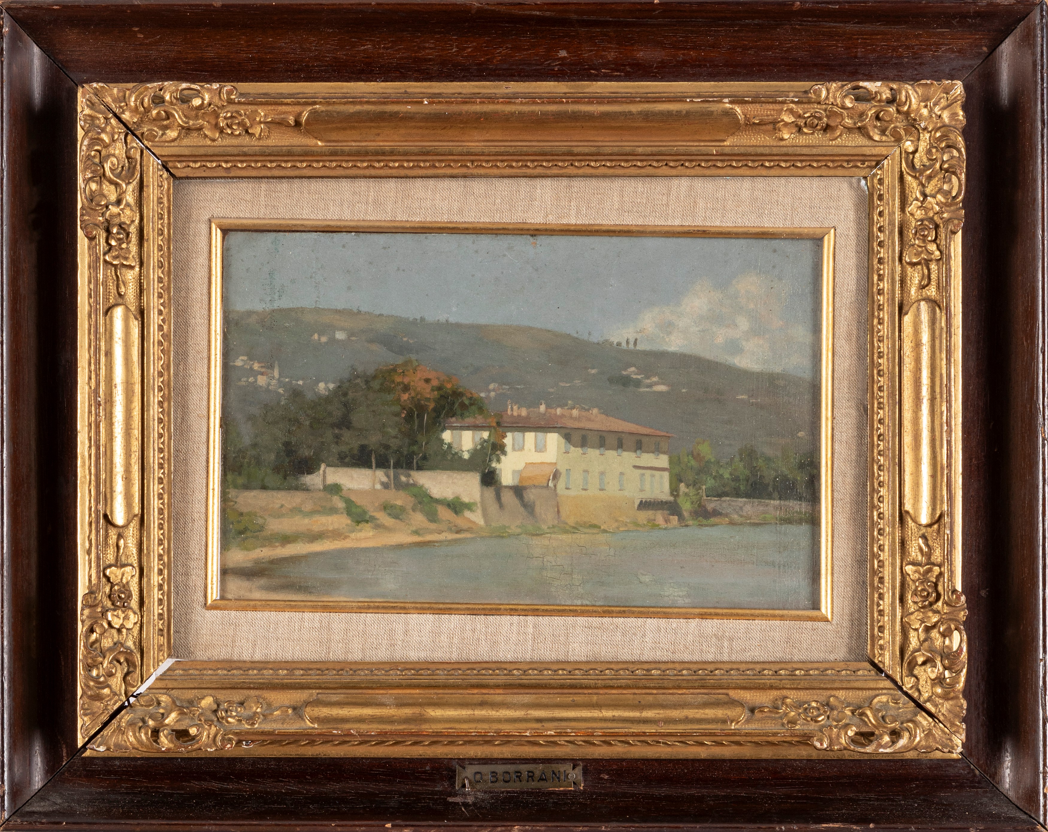Attribuito a Odoardo Borrani (pisa 1833-firenze 1905) - La Casaccia Sull'arno