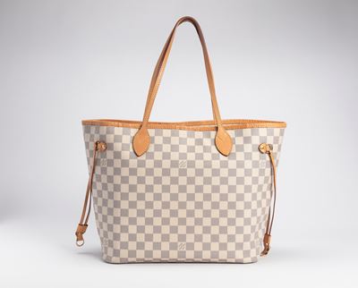 Borsa Neverfull in tela Damier Azur con dettagli in metallo dorato, 2014