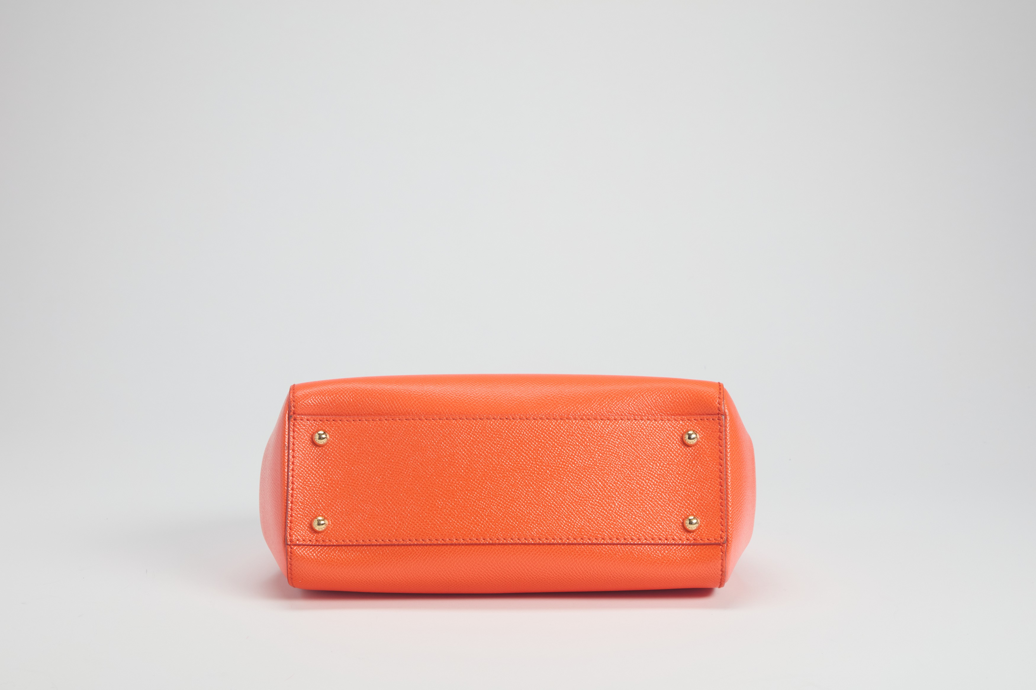 Dolce & Gabbana - Borsa Sicily in pelle color mandarino