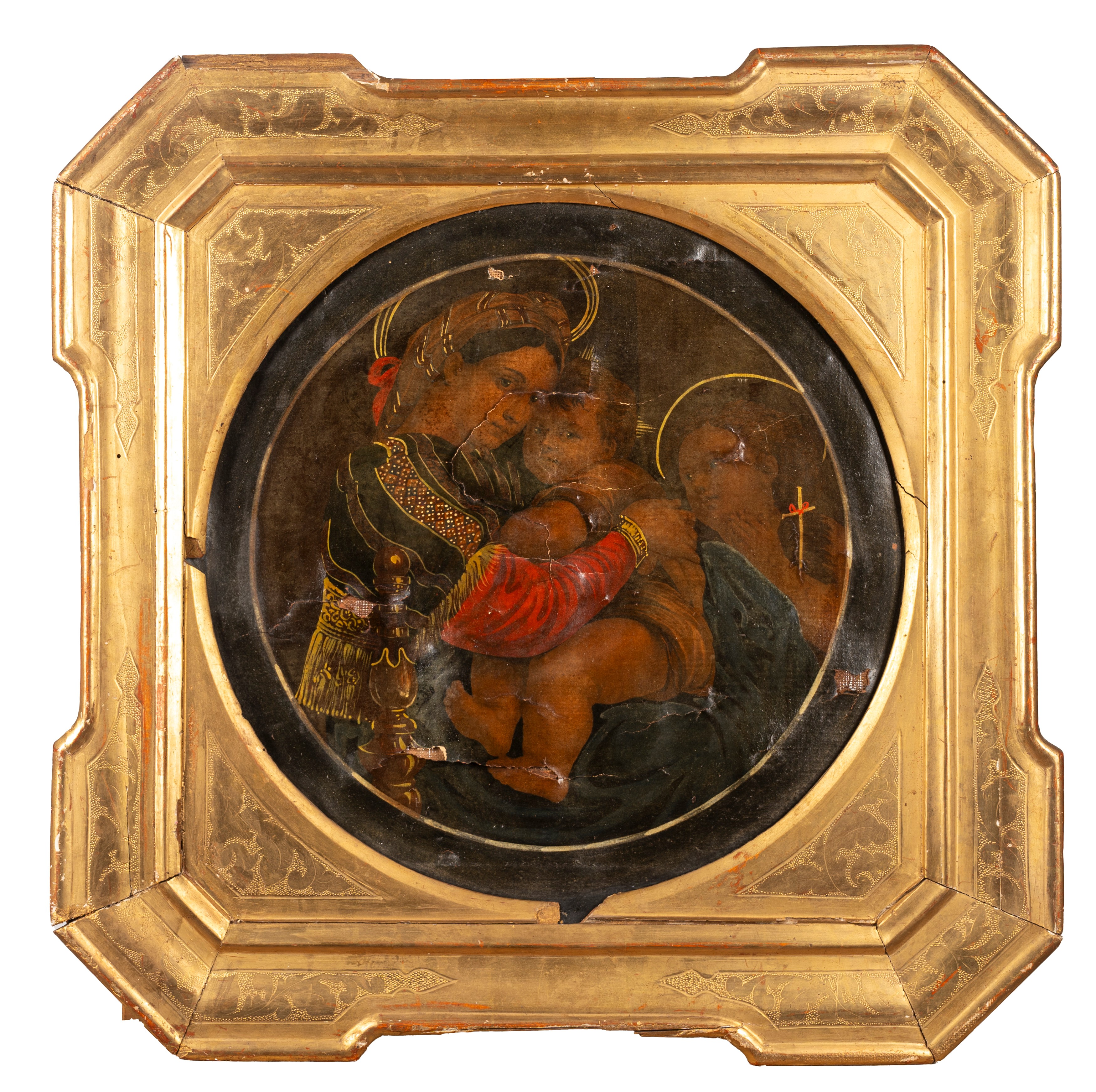 Madonna della Seggiola, entro cornice a guantiera