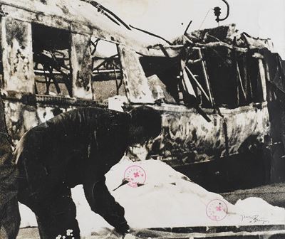 Senza titolo (Scena di guerra), stampa vintage alla gelatina ai sali d'argento
