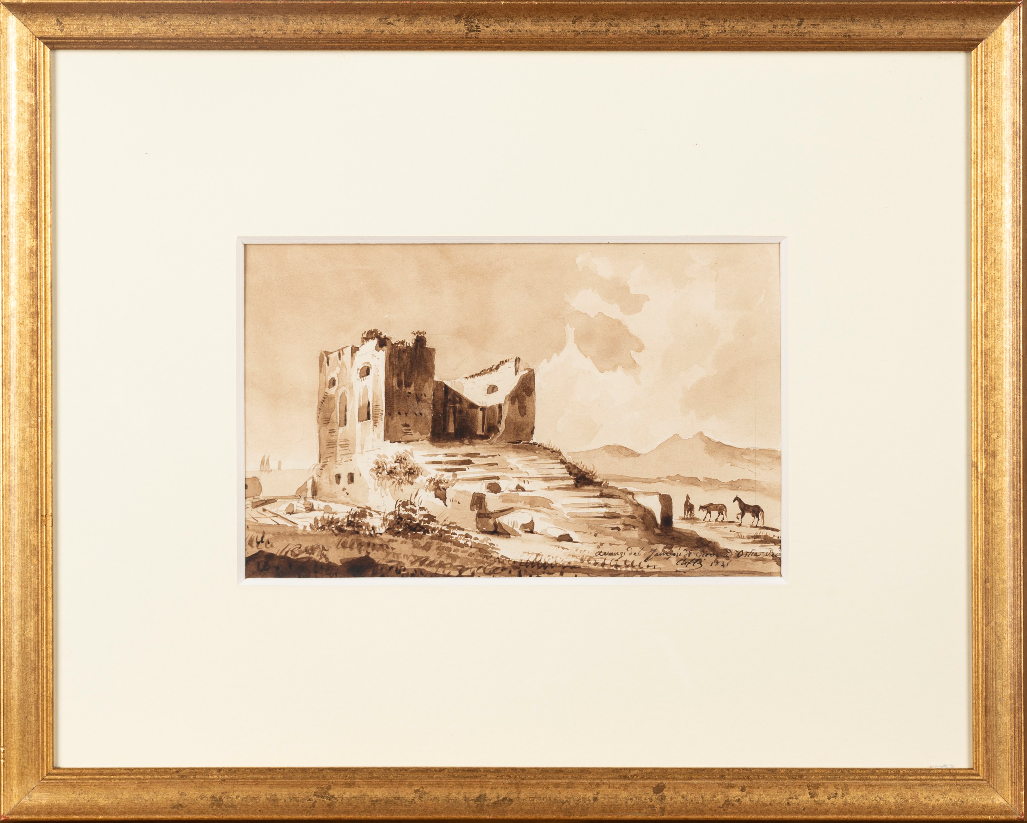 Ippolito Caffi - Ostia, Rovine del Tempio di Giove