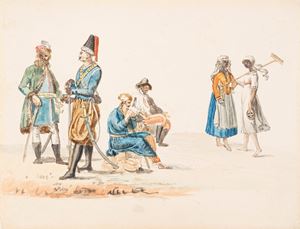 Caffi Ippolito - Figures in traditional clothes