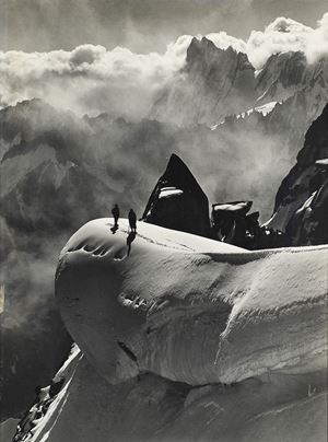 Tairraz Pierre - Le col superieur du plan et les Grandes Jorasses