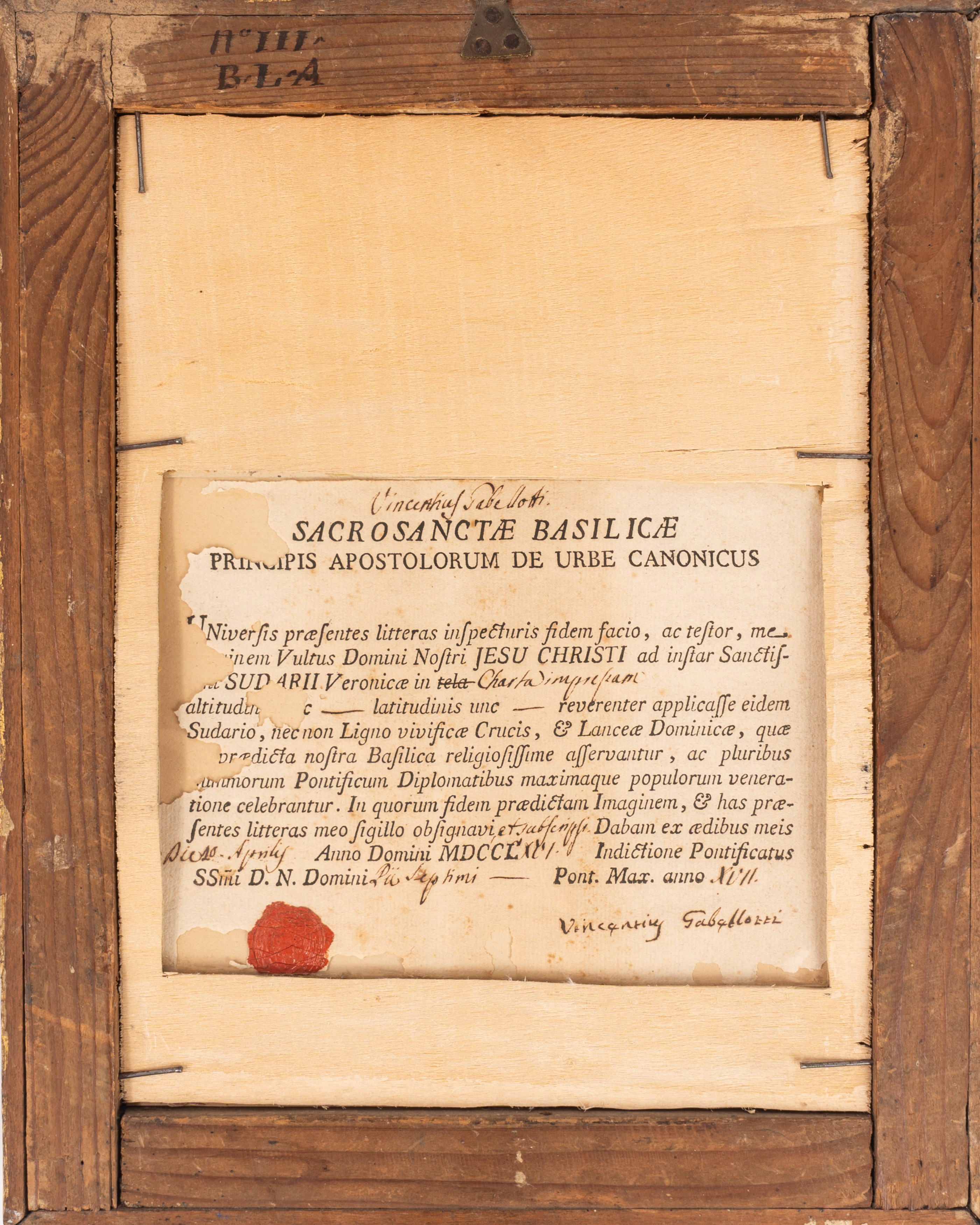 Volto Santo entro cornice coeva, secolo XVIII