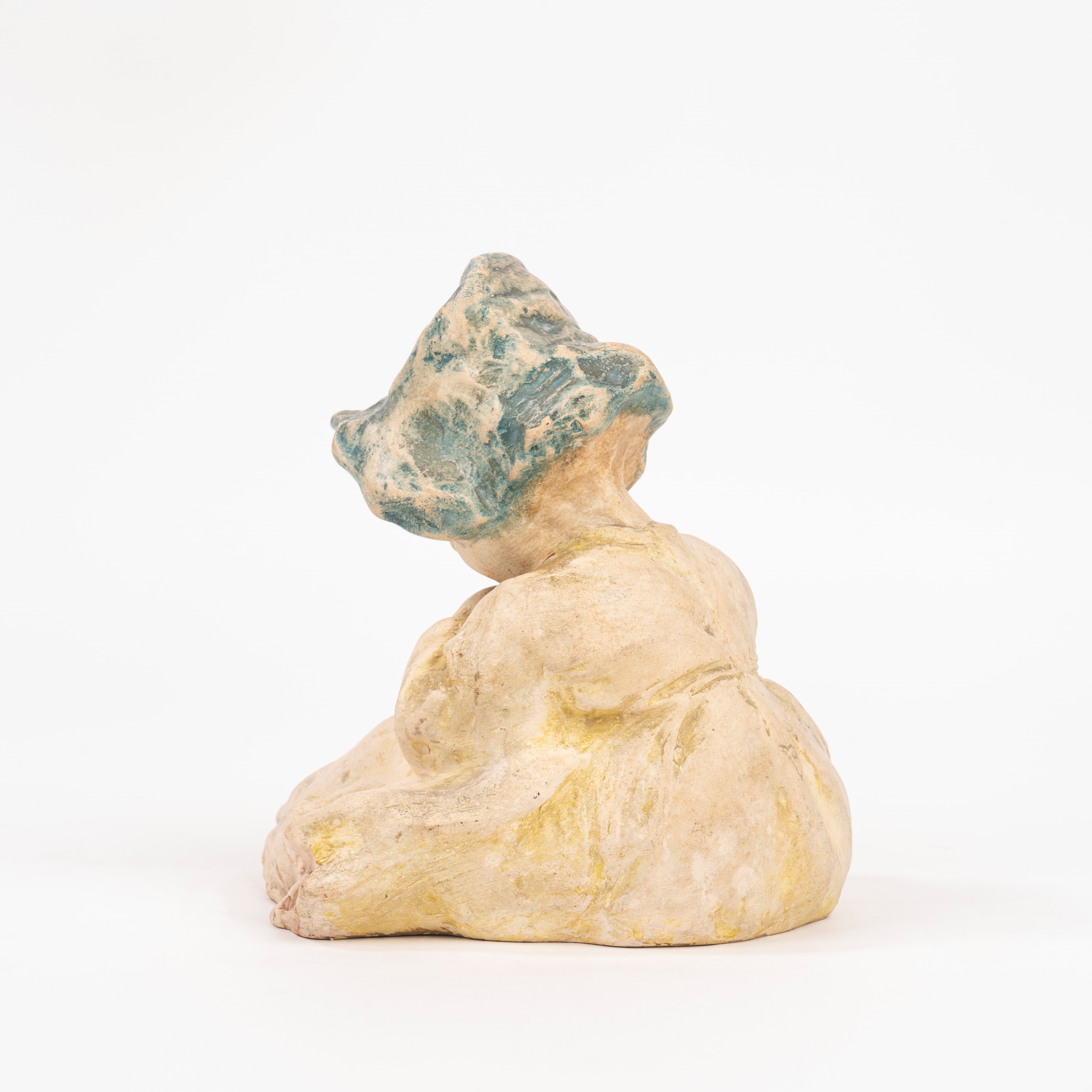 Scultura in Terracotta Policroma Raffigurante Bambina, Secolo XX