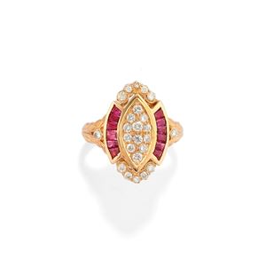 Ruby and diamond ring