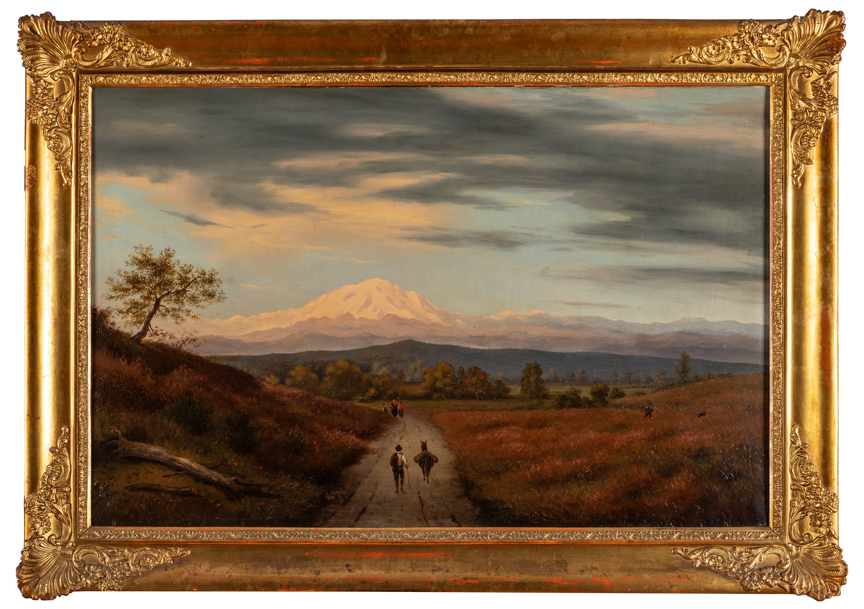 Cerchia di Carlo Canella (verona 1800 - Milano 1879) - Paesaggio con Viandanti