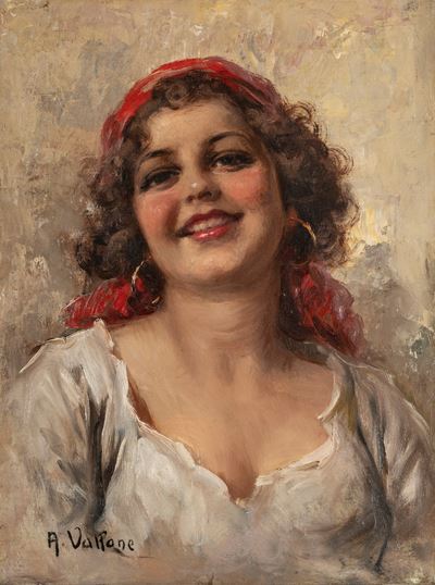 Ritratto di Giovane con Foulard Rosso