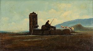 Rontini Ferruccio - Buttero at the watering hole