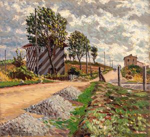 Focardi Piero - A level crossing in the Marche region