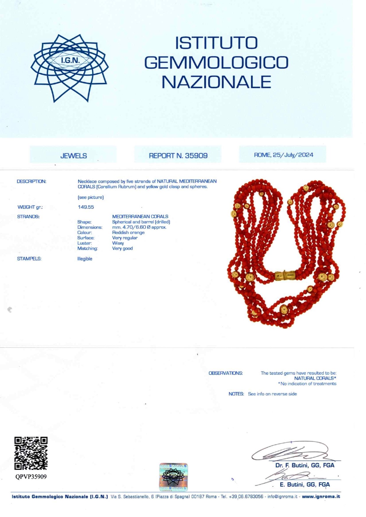 Collana con Corallo