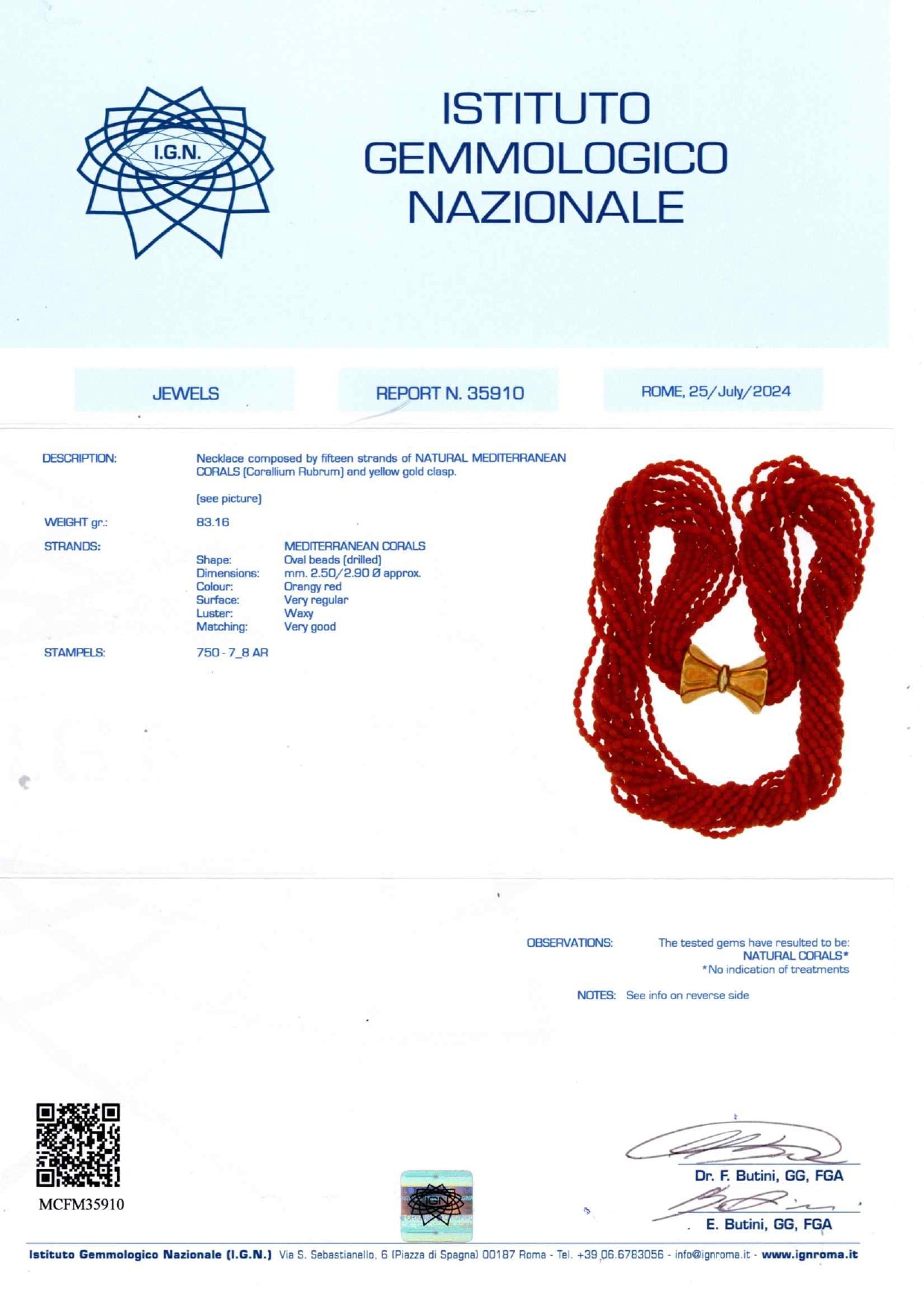 Due Collane in Corallo