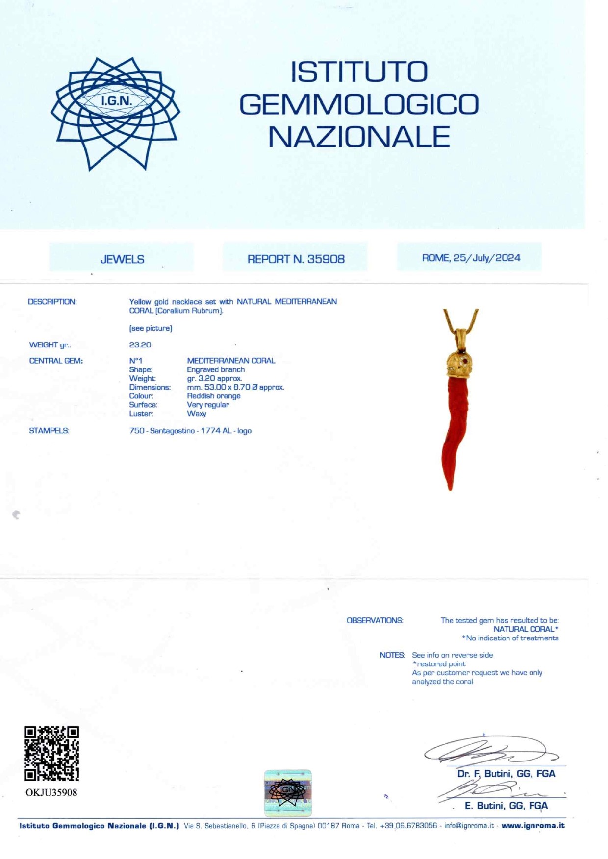 Collana con Corallo
