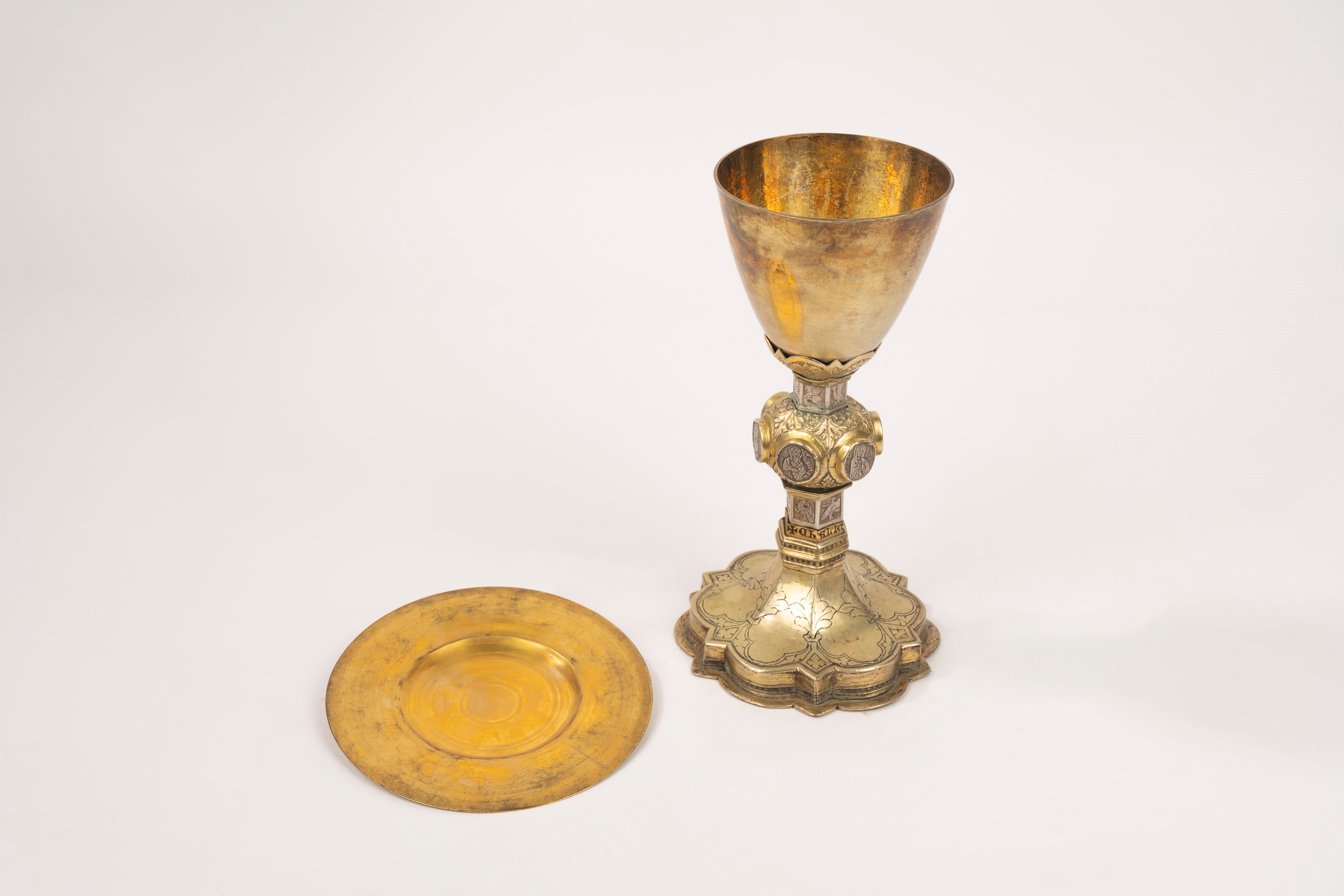 Antico Calice in Bronzo Dorato