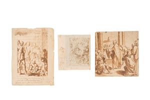 Lotto composto da tre disegni a tema religioso, secolo XVII