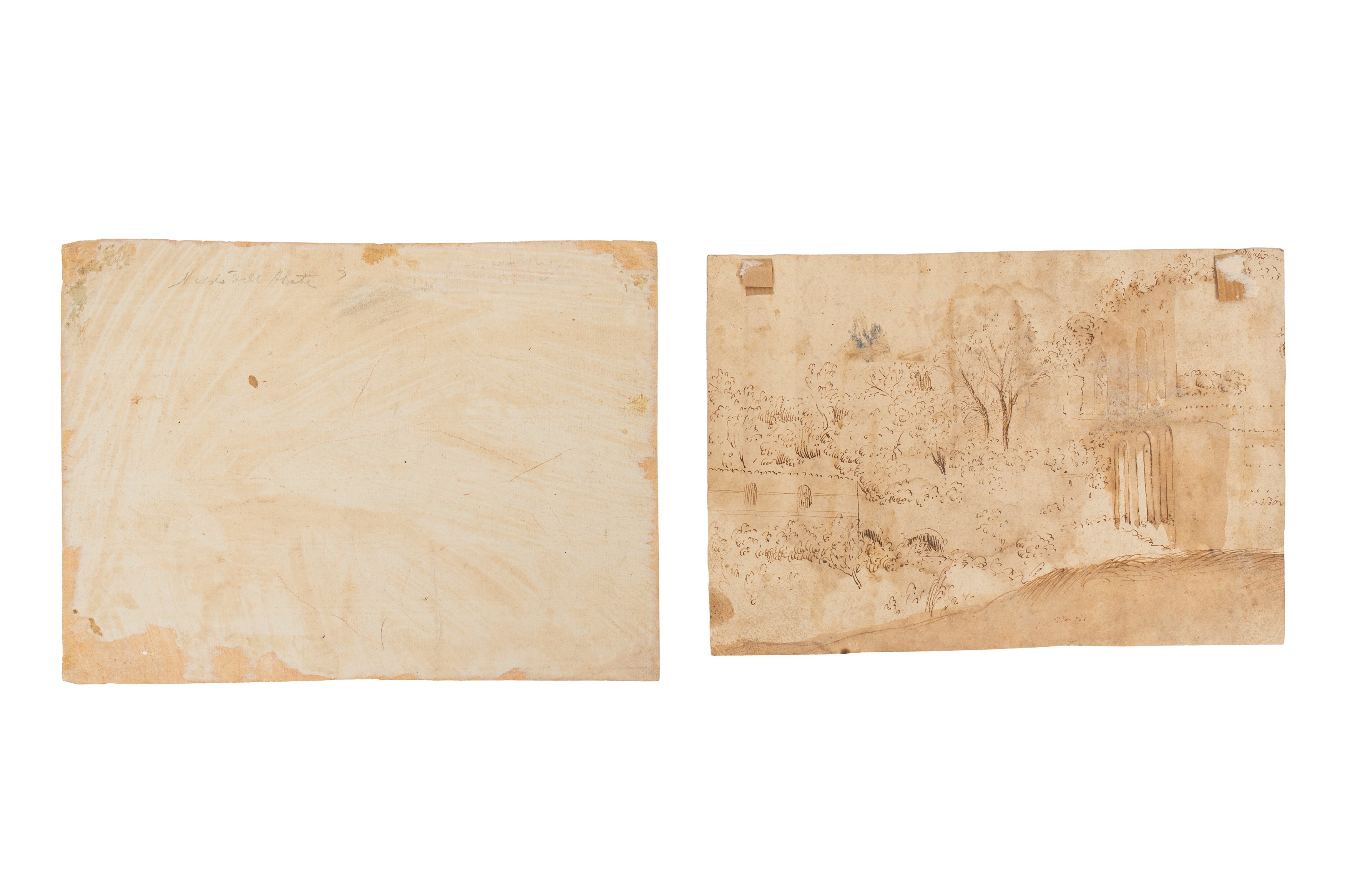 Lotto composto da due disegni con scene mitologiche, fine secolo secolo XVI-inizi secolo XVII