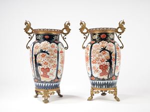 Pair of Imari porcelain vases