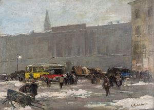 Zambelletti Lodovico - Milan under the snow