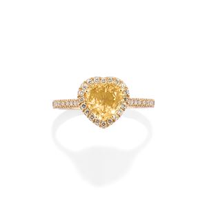 Anello con zaffiro giallo