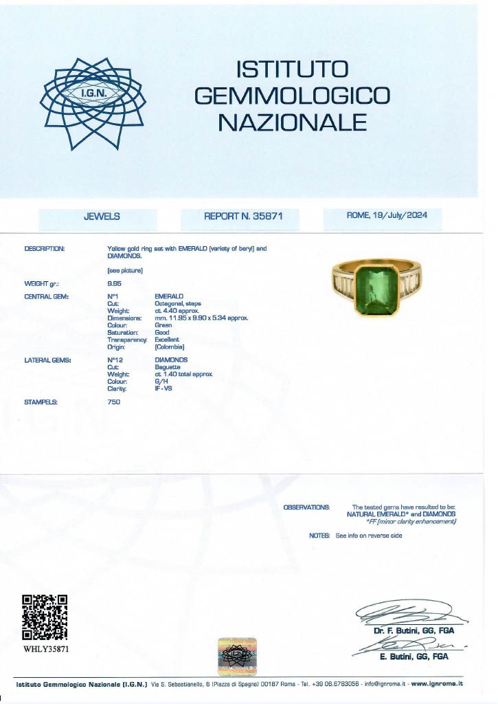 Anello con Smeraldo
