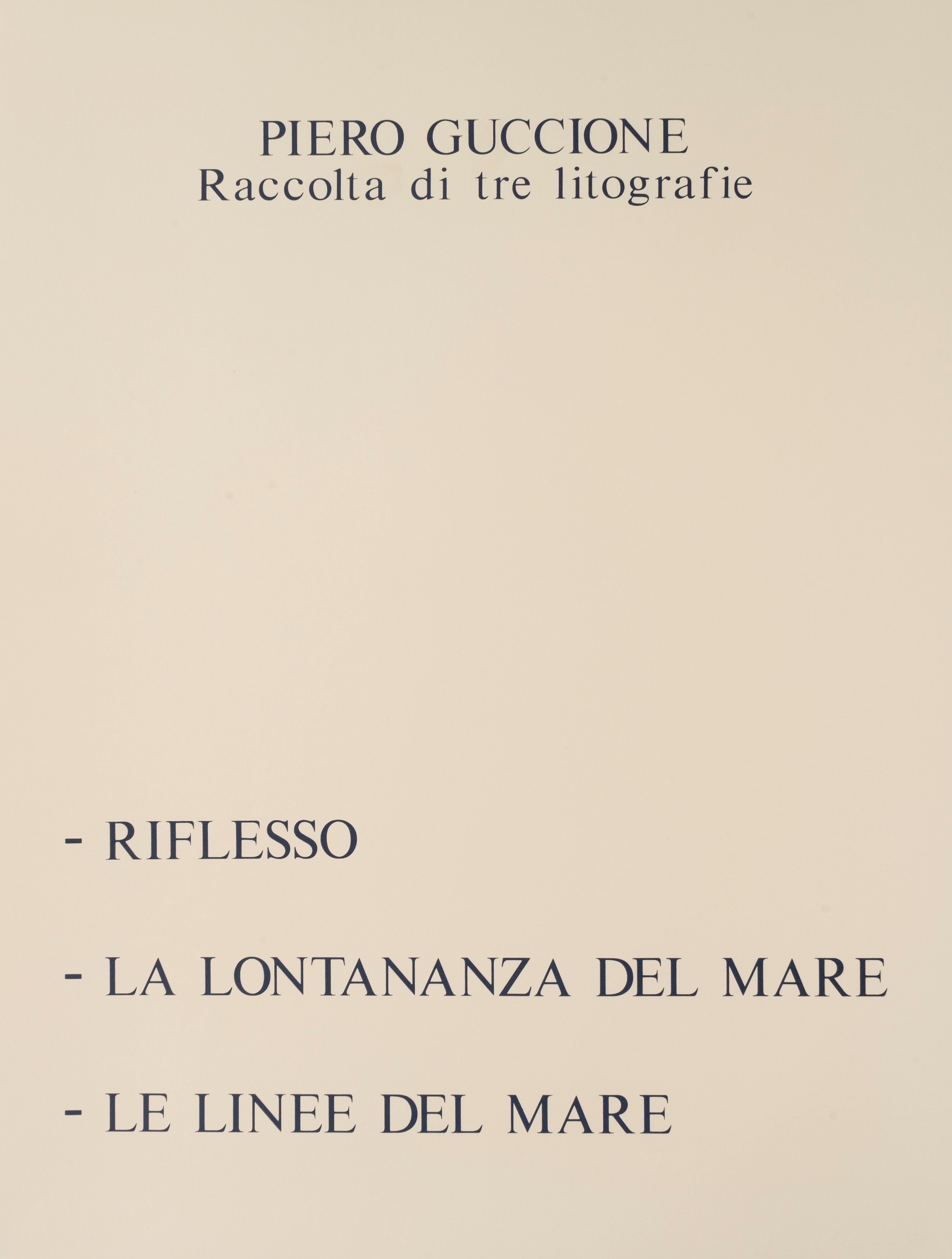 Piero Guccione - Cartella Contenente 3 Litografie a Colori